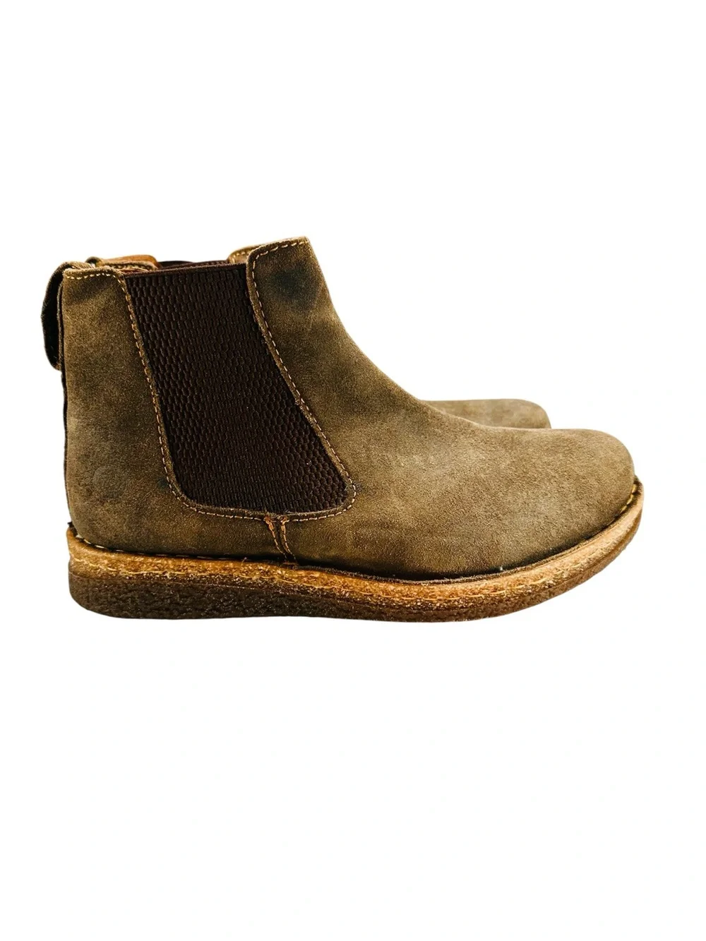 Born Faline Taupe Boots Women's 8.5 Leather Ankle Booties